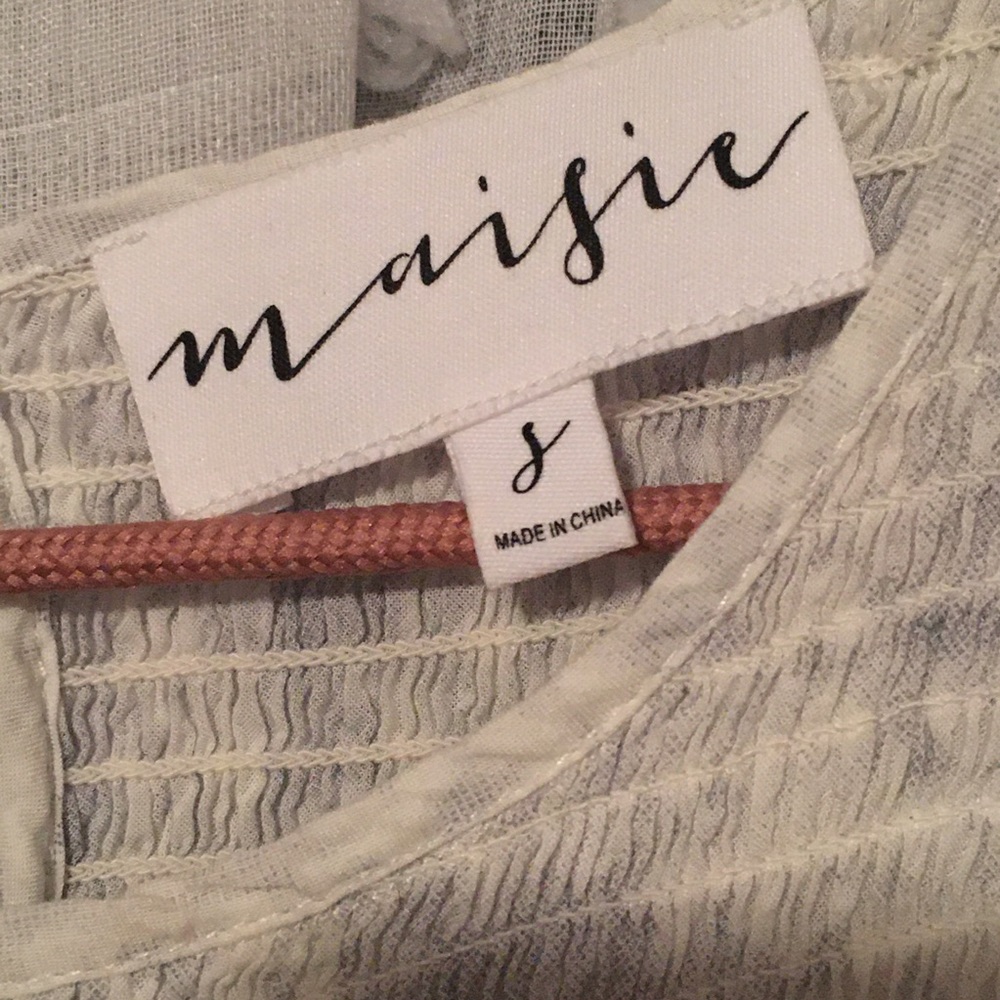 Maisie Smocked Gray/White Tank Lined Dress Size S - Picture 6 of 8